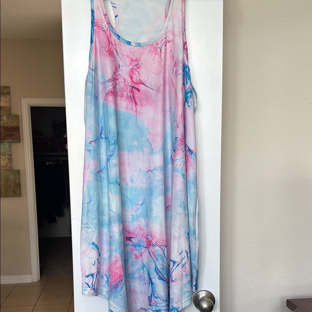 Tie-Dye Chemise in Pink and Blue